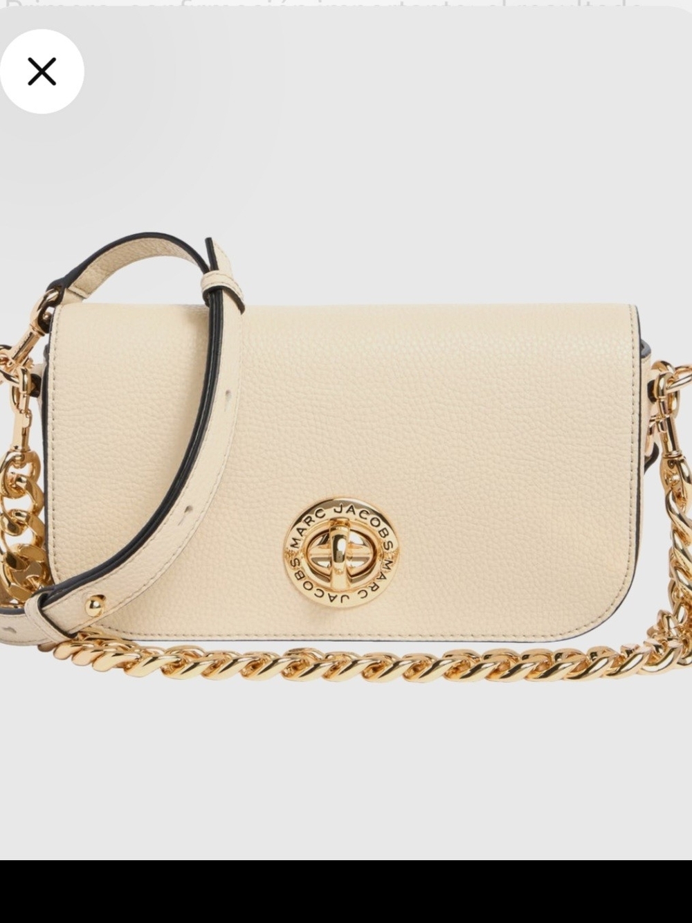 Marc Jacobs Cream Leather Crossbody with Gold Hardware